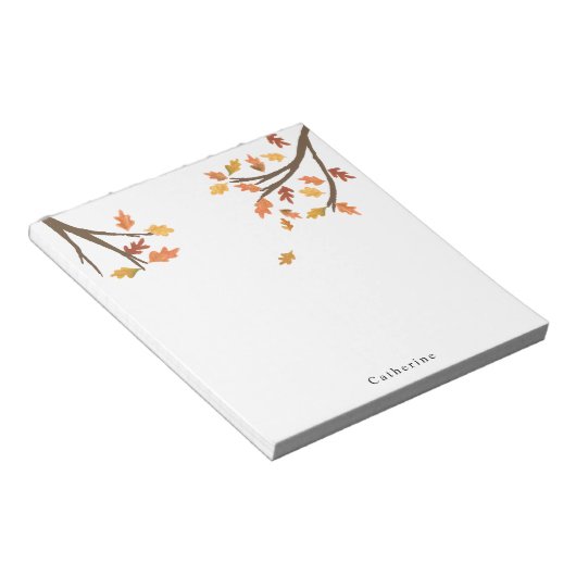 Bloc-note Nom personnalisé Falling Automne Leaves Fall (Incliné)