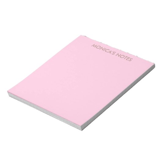 Bloc-note Nom personnalisé girly rose (Tourné)