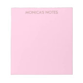 Bloc-note Nom personnalisé girly rose (Devant)