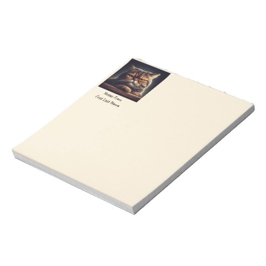Bloc-note Nom personnalisé Grumpy Grouchy Chat Kitten Animal (Tourné)