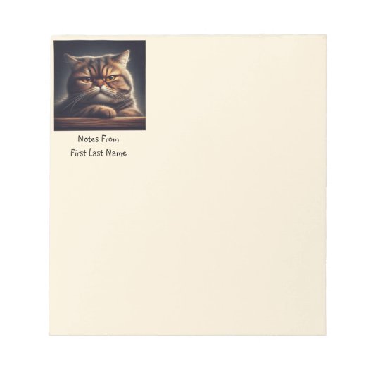 Bloc-note Nom personnalisé Grumpy Grouchy Chat Kitten Animal (Devant)