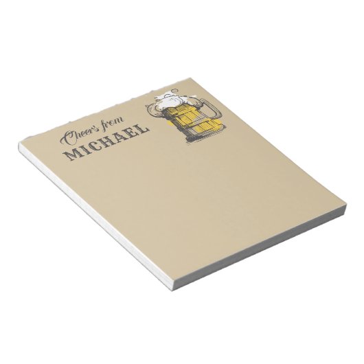 Bloc-note Nom personnalisé Illustration de bière (Incliné)