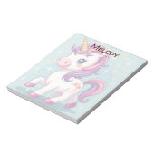 Bloc-note Nom personnalisé Kawaii Sparkle Unicorn (Tourné)