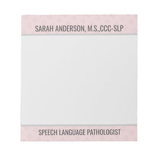 Bloc-note Nom personnalisé Langue de la parole Pathologiste  (Devant)