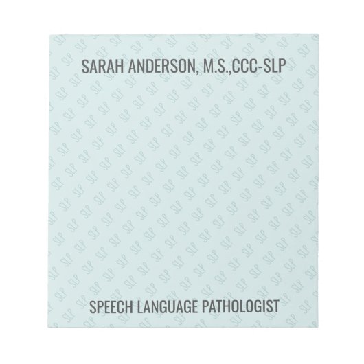 Bloc-note Nom personnalisé Langue de la parole Pathologiste (Devant)