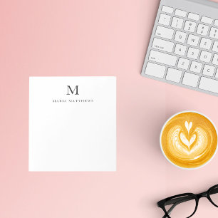 Bloc-note Nom personnalisé minimal professionnel monogramme
