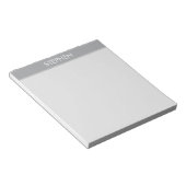 Bloc-note Nom personnalisé minimaliste gris (Incliné)