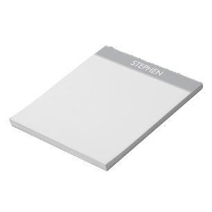 Bloc-note Nom personnalisé minimaliste gris