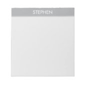 Bloc-note Nom personnalisé minimaliste gris (Devant)