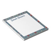 Bloc-note Nom personnalisé Modèle Floral Bleu (Incliné)