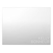 Bloc-note Nom personnalisé moderne | Gradient gris (Devant)