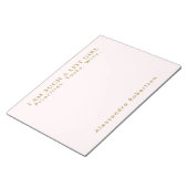 Bloc-note Nom personnalisé Monogram Pastel Rose Gold Minimal (Incliné)