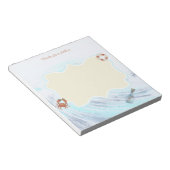 Bloc-note Nom personnalisé Ocean Thème Crabe Life Preserver (Incliné)