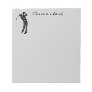 Bloc-note Nom personnalisé ou texte Golf, Sport Motivation M