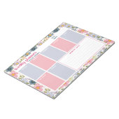 Bloc-note Nom personnalisé Pastel Floral Weekly Planner (Incliné)