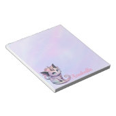 Bloc-note Nom personnalisé Pastel Goth Chat Unicorn (Incliné)