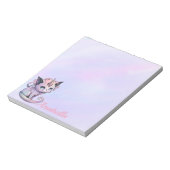 Bloc-note Nom personnalisé Pastel Goth Chat Unicorn (Tourné)