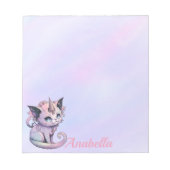 Bloc-note Nom personnalisé Pastel Goth Chat Unicorn (Devant)