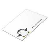 Bloc-note Nom personnalisé pingouin mignon (Incliné)