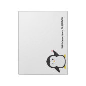 Bloc-note Nom personnalisé pingouin mignon (Tourné)