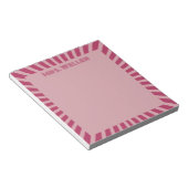 Bloc-note Nom personnalisé Pink Retro Appréciation de l'ense (Incliné)