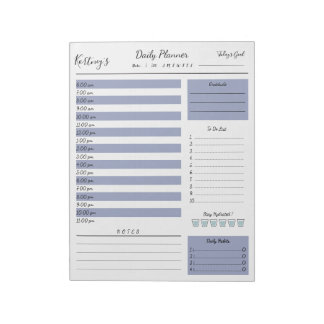 Bloc-note Nom personnalisé planificateur quotidien minimal B