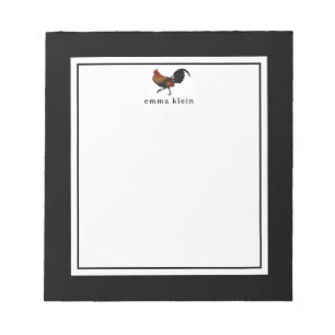 Bloc-note Nom personnalisé Poulet de coq de ferme