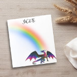 Bloc-note Nom personnalisé Rainbow Dragon<br><div class="desc">Ce design a été créé par art numérique et peut être personnalisé dans la zone fournie par le changement de la photo et/ou du texte. Vous pouvez également le customiser en choisissant l'option cliquer pour customiser une autre option et supprimer ou modifier la couleur de l'arrière - plan, ajouter du...</div>