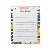 Bloc-note Nom personnalisé Rayé Tropical Prépa Lemon (Tourné)