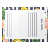 Bloc-note Nom personnalisé Rayé Tropical Prépa Lemon (Devant)