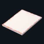 Bloc-note Nom personnalisé Retro Boho Rose Orange<br><div class="desc">Notepad de nom personnalisé Boho rose et orange floral</div>