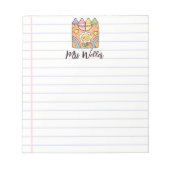 Bloc-note Nom personnalisé Retro Enseignant de l'école Vinta (Devant)