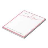 Bloc-note Nom Personnalisé Rose Chaud Blanc Du Bureau De (Tourné)