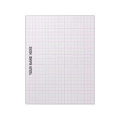 Bloc-note Nom personnalisé rose Grand Papier Graphique (Tourné)