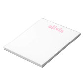 Bloc-note Nom personnalisé rose moderne (Tourné)