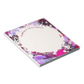 Bloc-note Nom personnalisé Rose Violet Abstrait Éclaboussure (Incliné)