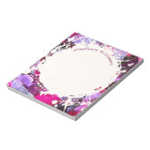 Bloc-note Nom personnalisé Rose Violet Abstrait Éclaboussure (Tourné)