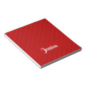 Bloc-note Nom personnalisé rouge diagonale plastique texturé (Incliné)