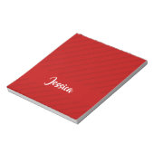 Bloc-note Nom personnalisé rouge diagonale plastique texturé (Tourné)