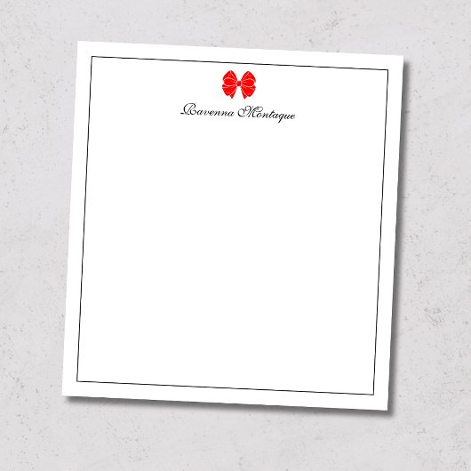 Bloc-note Nom personnalisé script bordure arc néon rouge