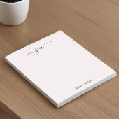 Bloc-note Nom personnalisé Script Monogramme moderne minimal
