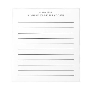 Bloc-note Nom personnalisé simple lié