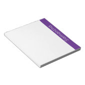 Bloc-note Nom personnalisé simple violet et blanc (Incliné)