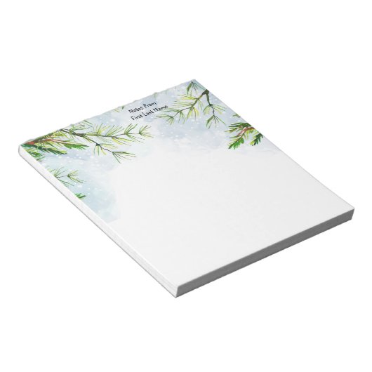 Bloc-note Nom personnalisé Spruce Trees Forêt en plein air (Incliné)