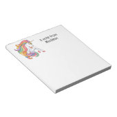 Bloc-note Nom personnalisé Unicorne colorée (Incliné)