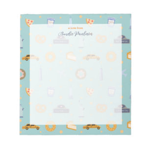 Bloc-note Nom personnalisé vert du motif NYC