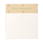 Bloc-note Nom personnalisé vert poire motif brun (Devant)