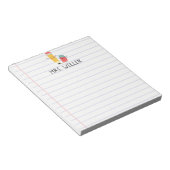 Bloc-note Nom personnalisé Whimsical School Supply Enseignan (Incliné)