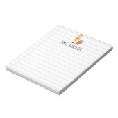 Bloc-note Nom personnalisé Whimsical School Supply Enseignan (Tourné)
