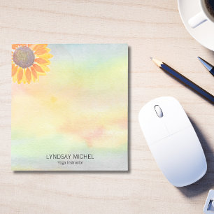 Bloc-note Nom personnalisé Yoga Instructeur Tournesol